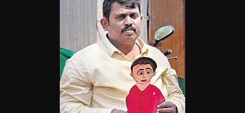 A school headmaster uses a puppet to raise awareness on child sexual abuse and its prevention, in Madurai city. (Photo | EPS/KK Sundar)