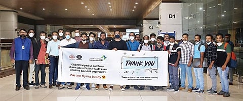 A batch of nurses leaving for Dubai at Kochi airport