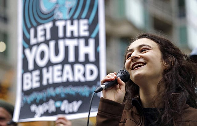 At age of 15 in 2017, Margolin founded the youth climate action organization Zero Hour with Nadia Nazar. The 19-year-old identifies as a lesbian and in 2018 was named as one of People Magazine's 25 Women Changing the World. (Photo | AP)