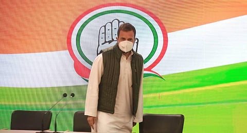 Senior Congress leader Rahul gandhi arrives for a press conference in New Delhi on Wednesday. (Photo | Shekhar Yadav/EPS)