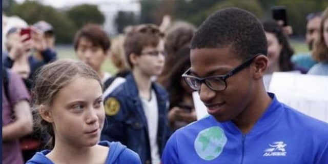 Jerome was selected by National Geographic to tour Iceland, where he documented the entire island in VR to show how climate change is impacting the country. Before joining the band of climate activists, the teenager was known for holding a weekly climate strike outside of the White House in the morning! (Photo | Twitter @JeromeFosterII)