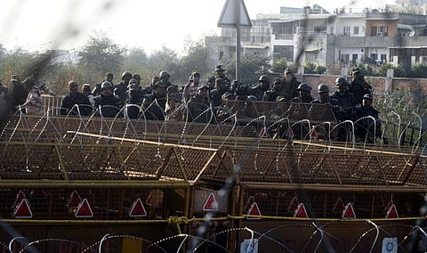 Heavy security deployed at Delhi/NCR borders. (Photo | Parveen Negi, EPS)