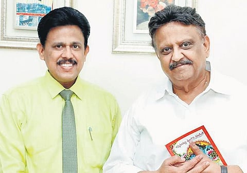 Venkat Garikapati with legendary singer late SP Balu at a city event earlier