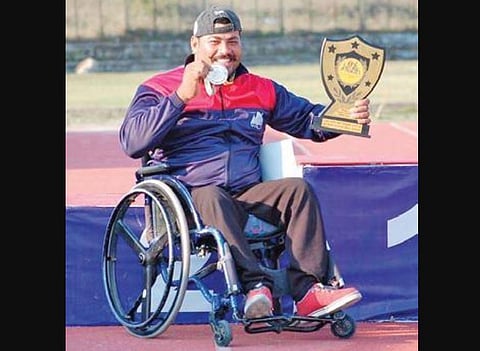 Rajendra Singh Dhami continues to work as a manual labourer despite being promised employment. (Photo | Express)