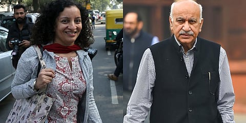 Journalist Priya Ramani and former Union Minister MJ Akbar (Photo | EPS and PTI)