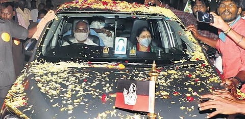 VK Sasikala in Vellore en route to Chennai from Bengaluru on Monday | S Dinesh