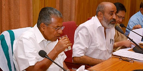 Water Resources minister and Tiruvalla MLA Mathew T Thomas with CM Pinarayi Vijayan. (File Photo | Manu R Mavelil, EPS)