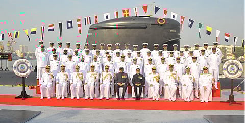 The INS Karanj crew.