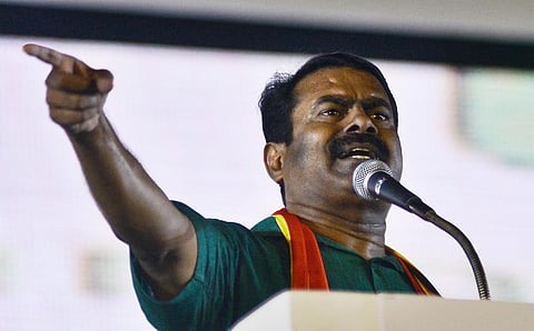 Naam Tamilar Katchi (NTK) party chief coordinator Senthamizhan Seeman. 