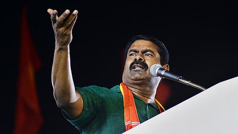 Naam Tamilar Katchi leader Seeman. 