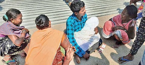 Sahadev on dharna in front of collectorate alleging medical neglect | Express