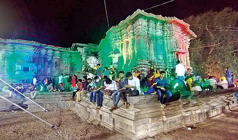 Devotees throng the Thousand Pillar Temple in Warangal on Thursday