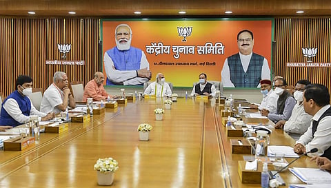 Prime Minister Narendra Modi chairs BJP's Central Election Committee CEC meeting in New Delhi Saturday March 13 2021. (Photo | PTI)