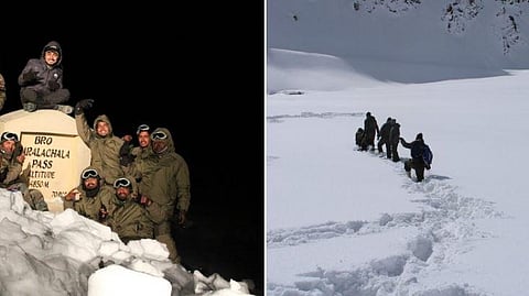 The task was difficult due to heavy snow accumulation over a very large area making access to the point of activities tough. (Photo | Twitter/ANI)