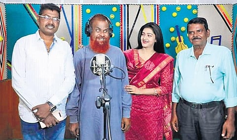 Shyam Chacha records his 1st ‘bhajan’ with Varsha’s help 