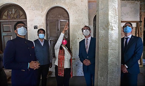 Scion of erstwhile Mysore Yaduveer Wadiyar; Dy CM Dr Ashwath Narayan; moderator Yashaswini Sharma; German Consul General Achim Burkart; Deputy Consul-General Karl Philipp Ehlerding | Ashishkrishna HP