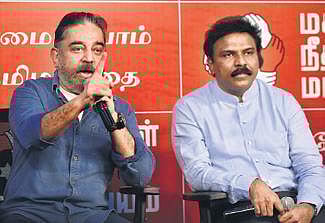Kamal Haasan and Santhosh Babu  (Photo | R Satish Babu)