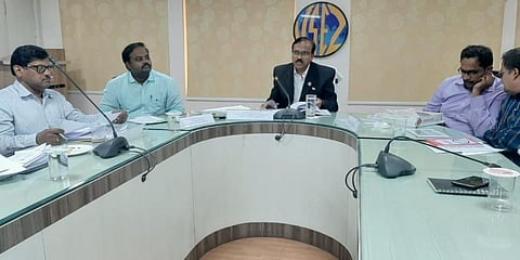 VSEZ Zonal Development Commissioner A Rama Mohana Reddy chairing the unit approval committee meeting. (File Photo | EPS)