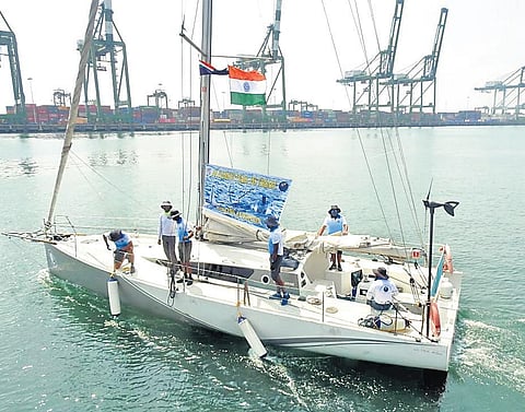 Indian Navy flagged off a sailing expedition from Chennai to mark the 50th anniversary of INS ‘Virbahu’, the submarine base located at Visakhapatnam