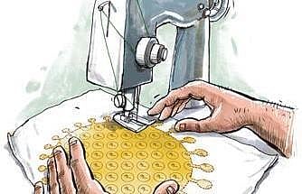 Garment factory workers. express illustartion