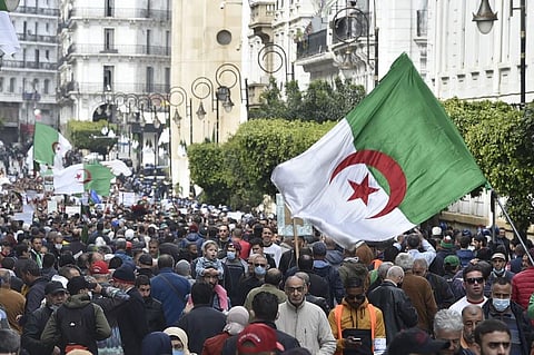 Algerians march during a demonstration in Algeria's capital Algiers. (Photo| AFP)