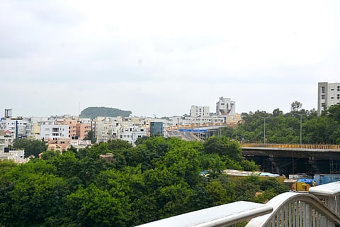 A view of Jubilee Hills from Durgam Cheruvu bridge.