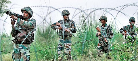 File picture of Indian security personnel patrolling the Line of Control