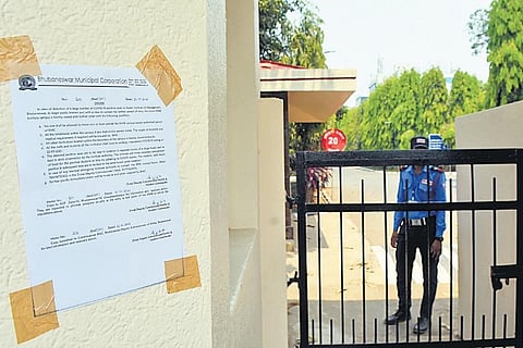 The BMC order pasted in front of XIMB entrance on Monday | Express