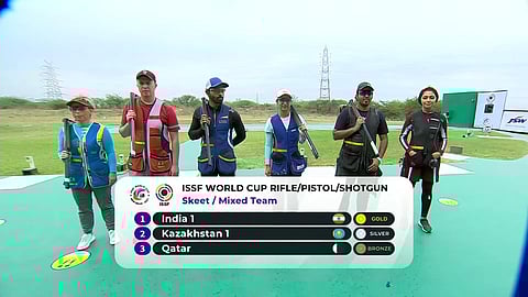 Ganemat, Angad combine to win mixed skeet gold at shooting World Cup