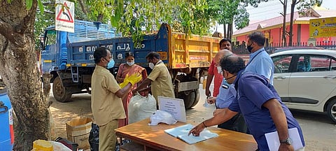 Plastic being collected during the first phase.