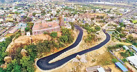 An aerial view of the Viralimalai Murugan Temple | Express