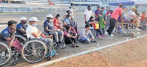 Para-athletes during the nationals in Bengaluru on Wednesday | EXPRESS