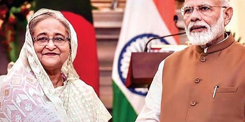 Prime Minister Narendra Modi with Bangladesh's Sheikh Hasina (File Photo)