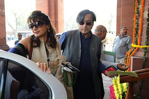 The late Sunanda Pushkar along with husband and Congress leader Shashi Tharoor. (File Photo)