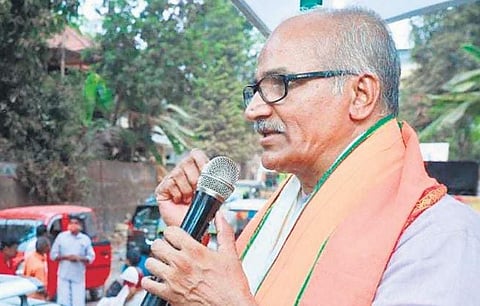 NDA candidate C Sadanandan at an election campaign in Koothuparamba