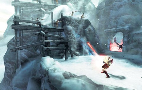 The path that Kratos takes is filled with a lot of traffic.