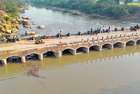 A view of the Upper Manair Dam at Narmal in Gambhiraopet mandal, on Sunday