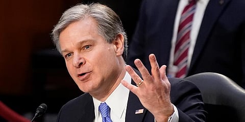 FBI Director Christopher Wray testifies before the Senate Judiciary Committee on Capitol Hill in Washington. (Photo | AP)