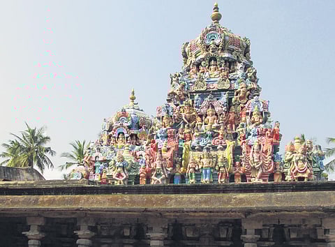 A unique shrine for Lord Yama in this temple