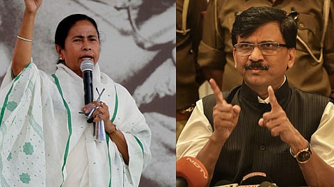 West Bengal Chief Minister Mamata Banerjee and Shiv Sena MP Sanjay Raut (Photo| PTI)