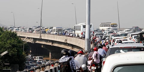 Traffic jam at National Highway in Dwarka. (File Photo | EPS)