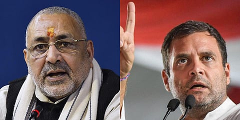 Union minister Giriraj Singh (L) and Rahul Gandhi (File photo| PTI)