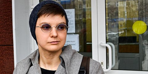 Feminist activist and artist Yulia Tsvetkova leaves after a court session in Komsomolsk-on-Amur, Russia. (Photo | AP)
