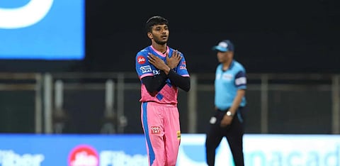 Chetan Sakariya of Rajasthan Royals. (Photo | IPL)