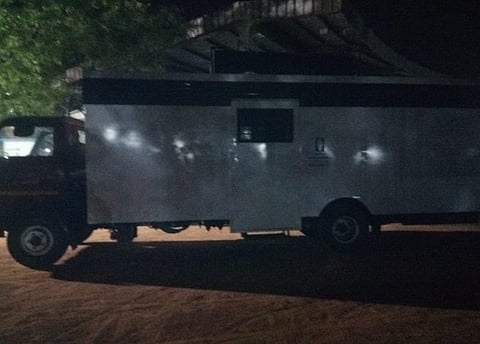 Police later moved the mobile toilets off campus.