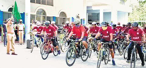 Cycle rally on the occasion of National Fire Service and Martyrs’ Day | Express