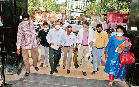 The Chief Secretary along with other officials during his visit to VIMSAR | Express