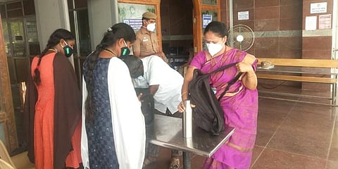 Teachers allowed entry on the premises of Anna University College of Engineering which is the counting centre for Ramanathapuram. (Photo | Express)