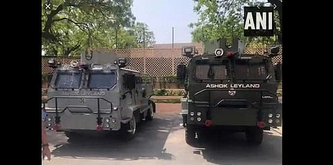 Ashok Leyland's light bulletproof vehicle for IAF. (Photo| ANI)