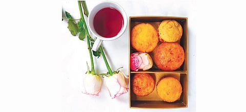 Tea cakes, mustache-shaped chocolate, Khushboo and Arun Choudhary